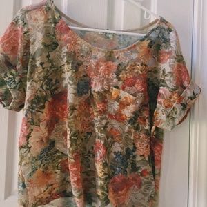 Forever 21 Floral Lace Top | Sheer Blouse